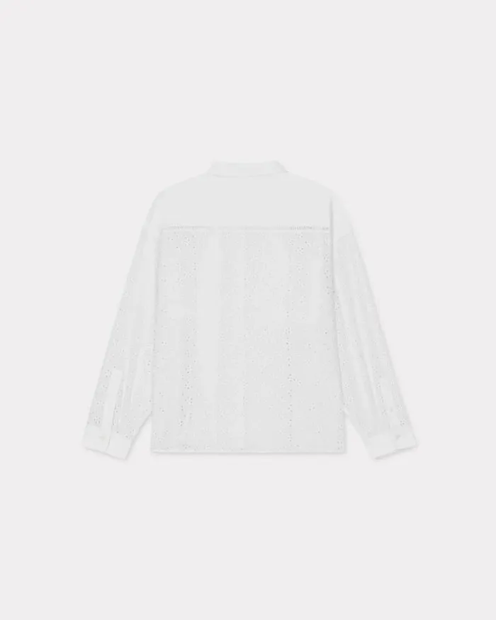 Kenzo Shirts And Tops Women Boke Flower Broderie Anglaise039 Oversized Shirt Off White