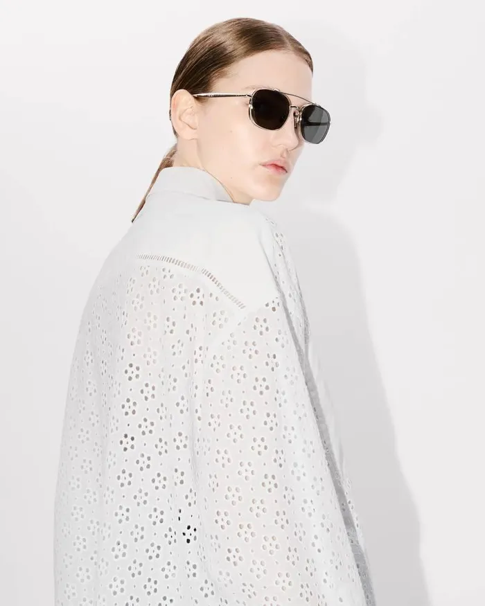 Kenzo Shirts And Tops Women Boke Flower Broderie Anglaise039 Oversized Shirt Off White