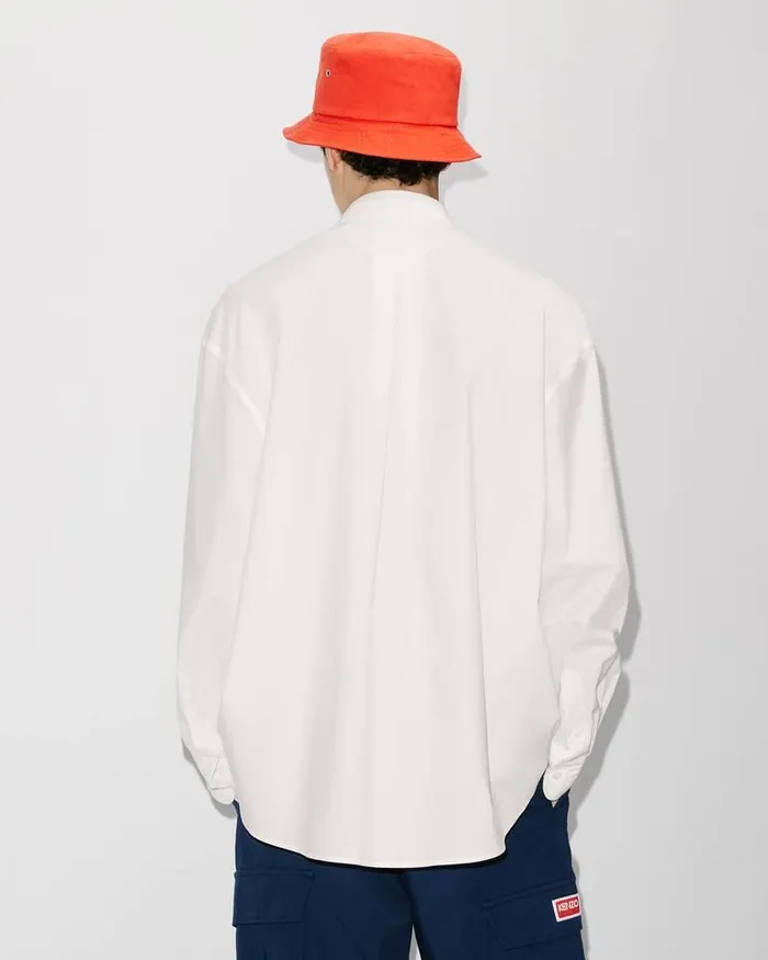 Kenzo Shirts Men Elephant039 Casual Shirt Off White