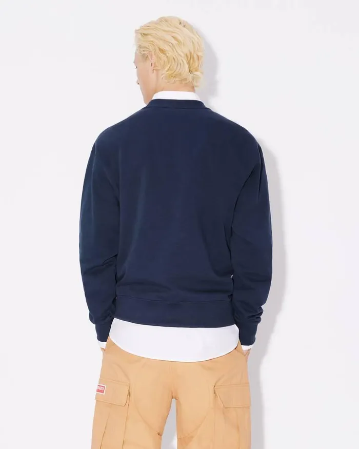 Kenzo Sweatshirts And Hoodies Men Drawn Varsity039 Embroidered Sweatshirt Midnight Blue