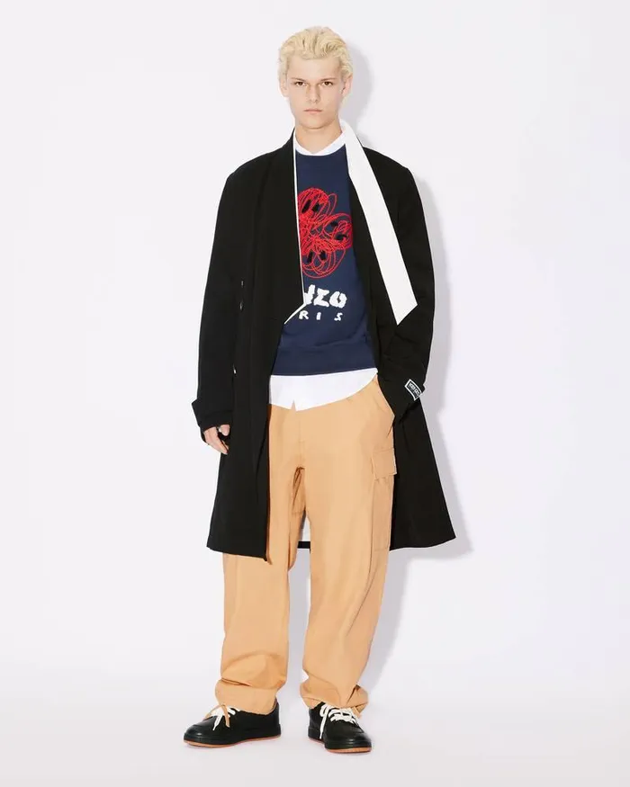 Kenzo Sweatshirts And Hoodies Men Drawn Varsity039 Embroidered Sweatshirt Midnight Blue