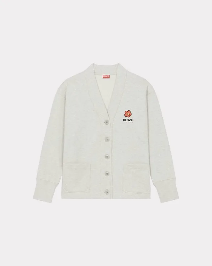 Kenzo Sweatshirts And Hoodies Women 039Boke Flower039 Cardigan Pale Grey