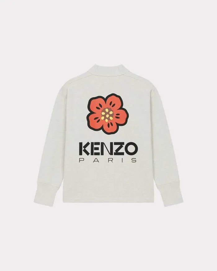 Kenzo Sweatshirts And Hoodies Women 039Boke Flower039 Cardigan Pale Grey