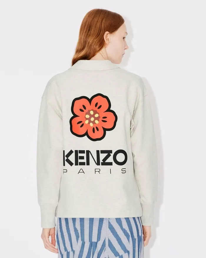 Kenzo Sweatshirts And Hoodies Women 039Boke Flower039 Cardigan Pale Grey