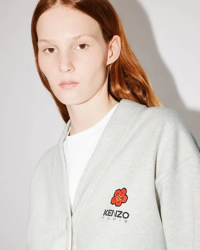 Kenzo Sweatshirts And Hoodies Women 039Boke Flower039 Cardigan Pale Grey