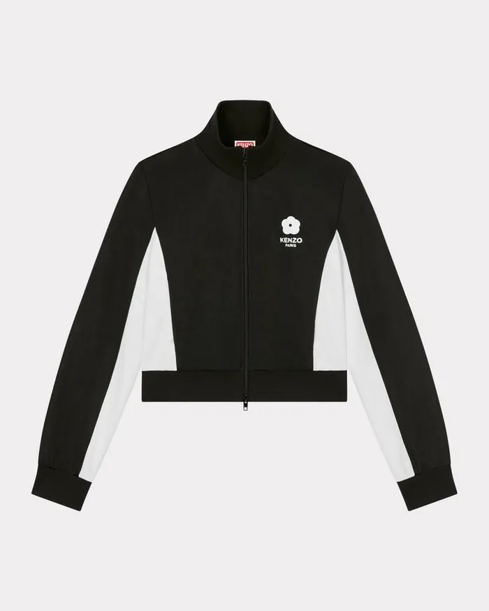 Kenzo Sweatshirts And Hoodies Women 039Boke Flower 20039 Embroidered Fitted Tracksuit Top Black