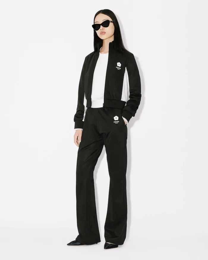 Kenzo Sweatshirts And Hoodies Women 039Boke Flower 20039 Embroidered Fitted Tracksuit Top Black