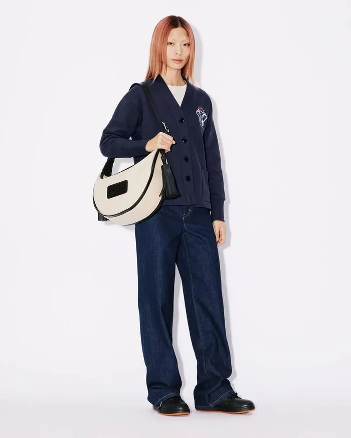 Kenzo Sweatshirts And Hoodies Women Elephant039 Embroidered Cardigan Midnight Blue