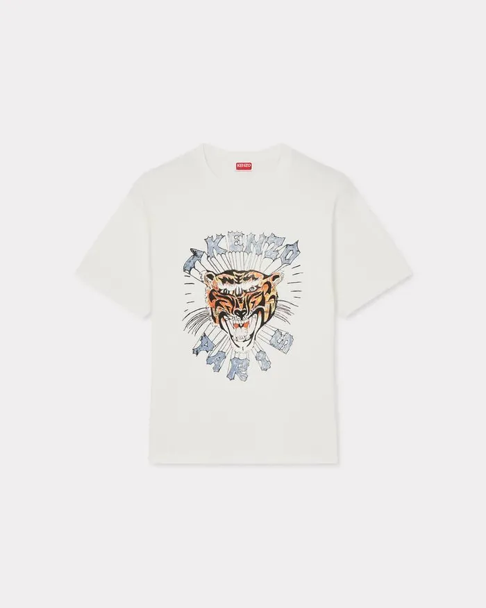 Kenzo TShirts And Polos Men Drawn Varsity039 Oversized Tshirt Off White
