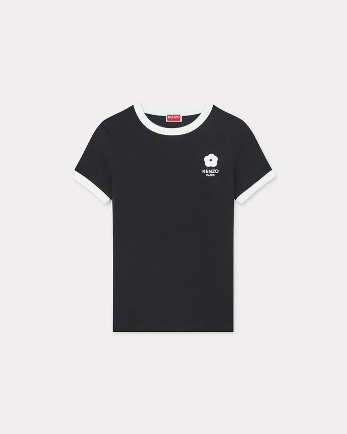 Kenzo TShirts And Polos Women 039Boke Flower 20039 Embroidered Rib Tshirt Black