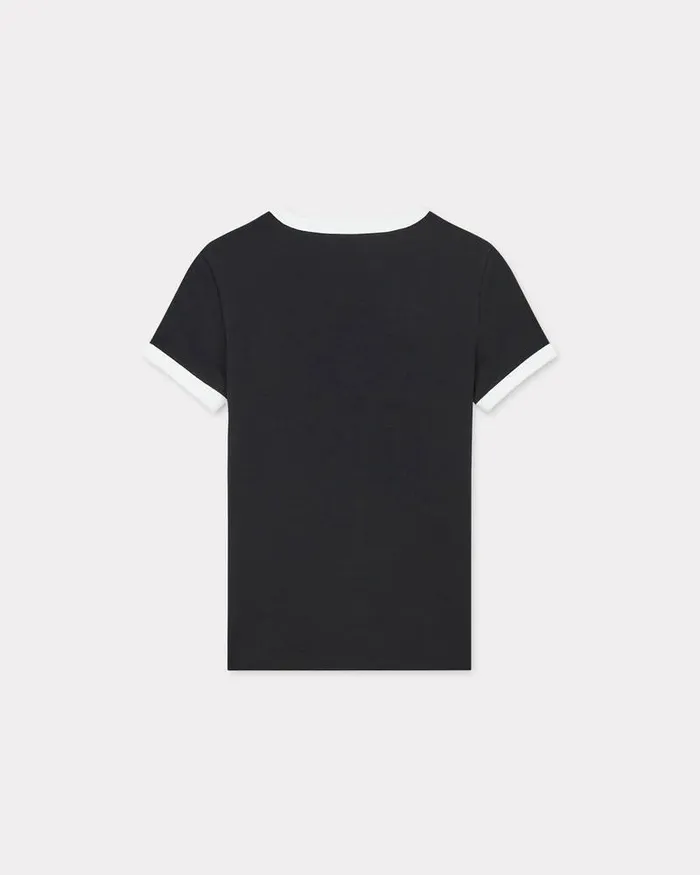 Kenzo TShirts And Polos Women 039Boke Flower 20039 Embroidered Rib Tshirt Black