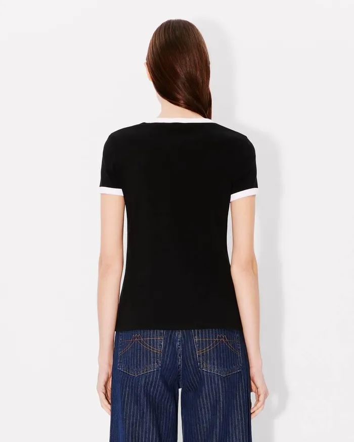 Kenzo TShirts And Polos Women 039Boke Flower 20039 Embroidered Rib Tshirt Black