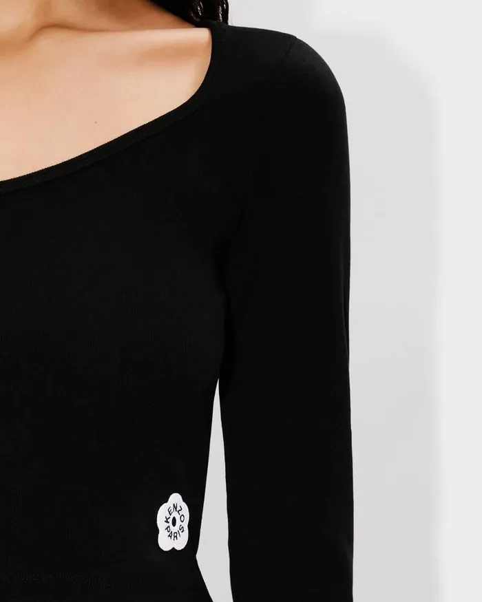 Kenzo TShirts And Polos Women 039Boke Flower 20039 Long Sleeves Tshirt Black