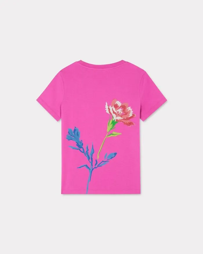 Kenzo TShirts And Polos Women Drawn Flowers039 Tshirt Deep Fuschia