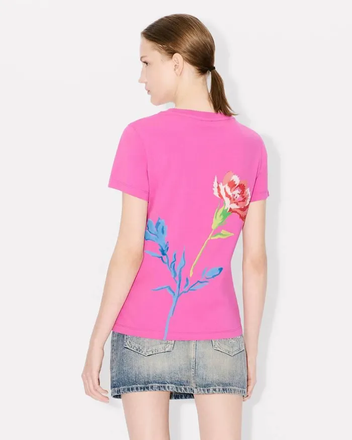 Kenzo TShirts And Polos Women Drawn Flowers039 Tshirt Deep Fuschia