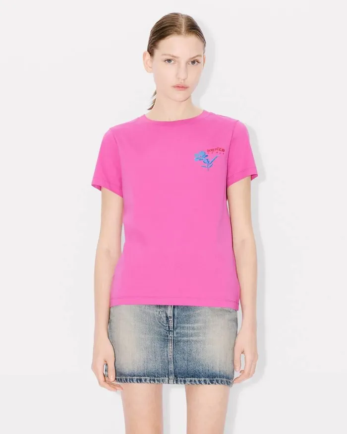 Kenzo TShirts And Polos Women Drawn Flowers039 Tshirt Deep Fuschia