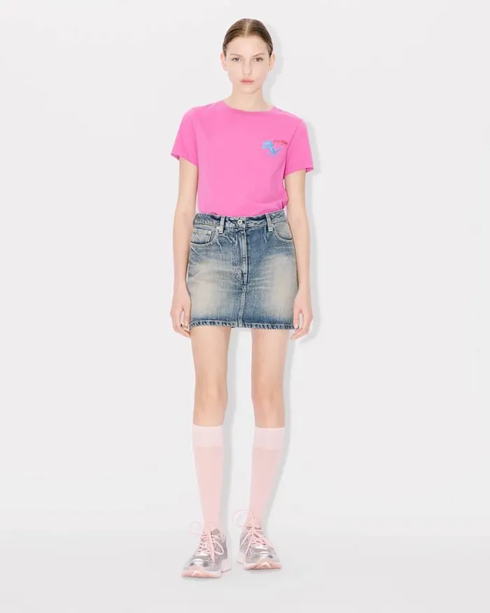 Kenzo TShirts And Polos Women Drawn Flowers039 Tshirt Deep Fuschia