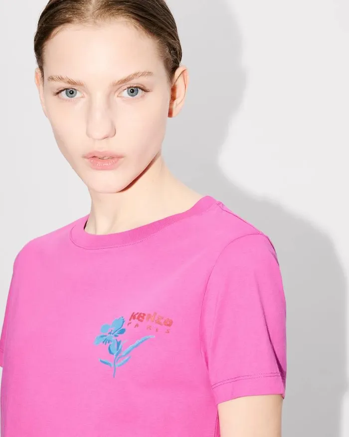 Kenzo TShirts And Polos Women Drawn Flowers039 Tshirt Deep Fuschia