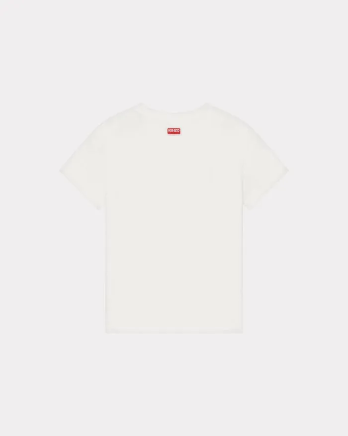 Kenzo TShirts And Polos Women Elephant Crest039 Embroidered Tshirt Off White