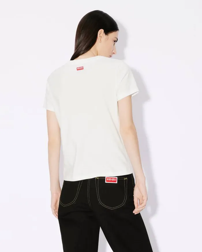 Kenzo TShirts And Polos Women Elephant Crest039 Embroidered Tshirt Off White