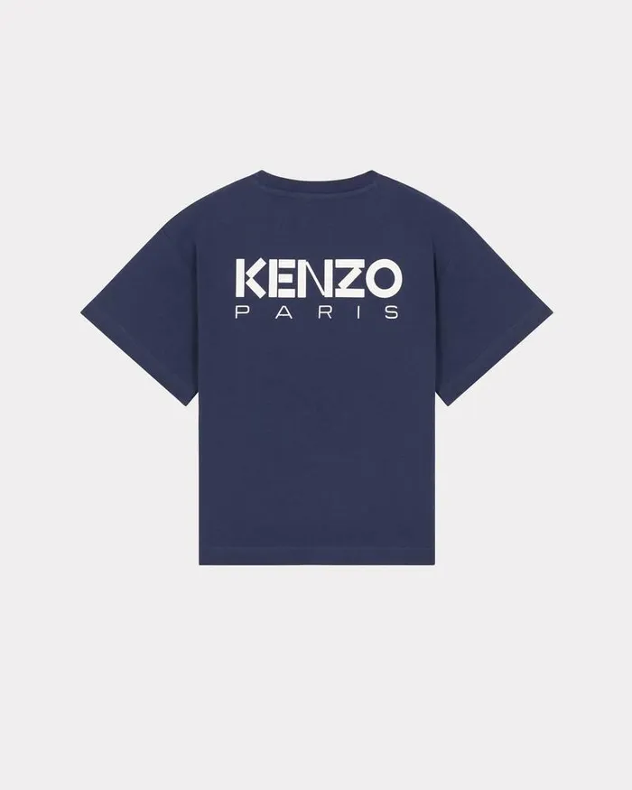 Kenzo TShirts And Sweatshirts Kids 039Sailor039 Printed Cotton Tshirt Navy Blue
