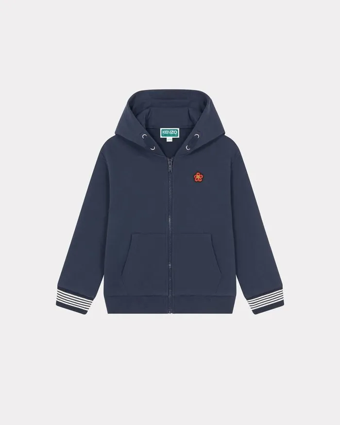 Kenzo TShirts And Sweatshirts Kids 039Sailor039 Zipped Hoodie Navy Blue