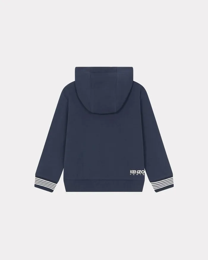 Kenzo TShirts And Sweatshirts Kids 039Sailor039 Zipped Hoodie Navy Blue