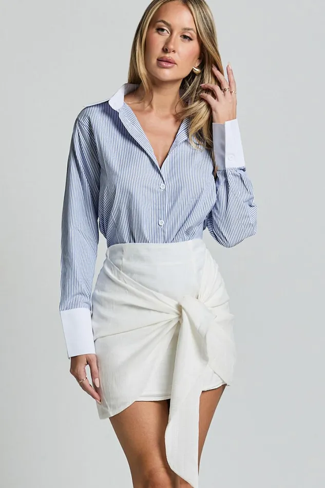Kerzi Mini Skirt 8211 Tie Front Wrap Skirt In White Women Showpo Curve Clothes
