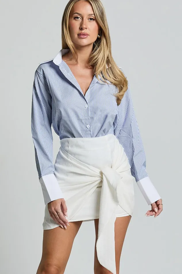 Kerzi Mini Skirt 8211 Tie Front Wrap Skirt In White Women Showpo Curve Clothes