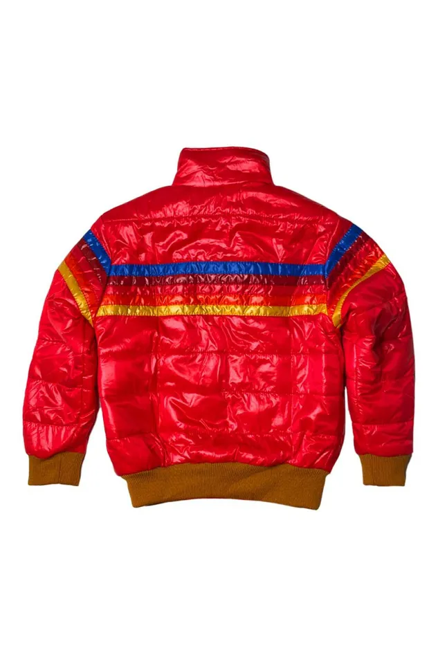 Kids 5 STRIPE KIDS TRAVELER JACKET 8211 CHERRY GLOSSY Aviator Nation Kids 5 STRIPE KIDS TRAVELER JACKET 8211 CHERRY GLOSSY Aviator Nation