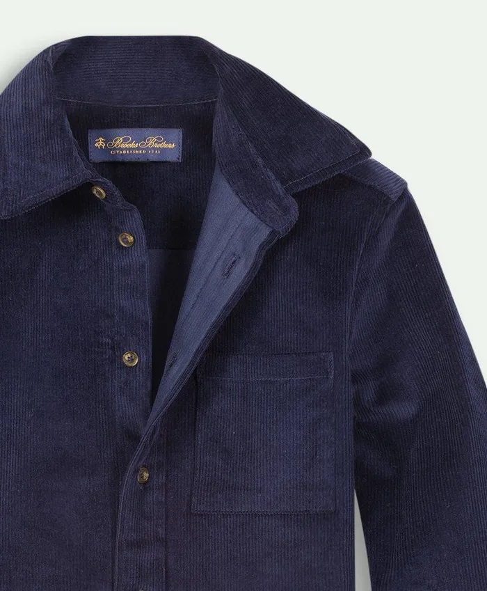Kids Boys Cotton Corduroy Shirt Jacket Navy Brooks Brothers Shirts