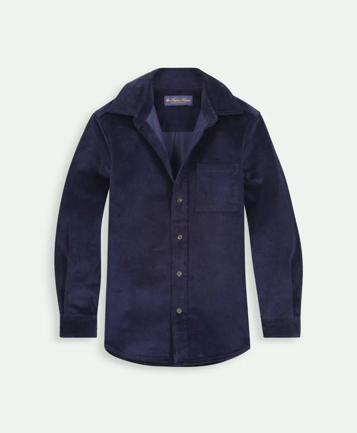 Kids Boys Cotton Corduroy Shirt Jacket Navy Brooks Brothers Shirts