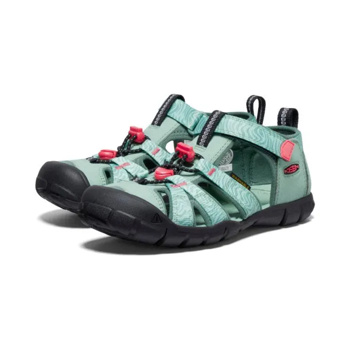 Kids KEEN Sandals Big Kids039 Seacamp II CNX Granite GreenCayenne Sandal Kids KEEN Sandals Big Kids039 Seacamp II CNX Granite GreenCayenne Sandal