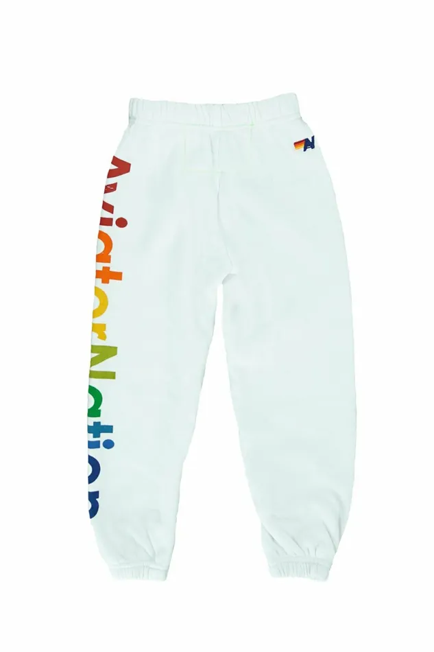 Kids KID039S AVIATOR NATION SWEATPANTS 8211 WHITE Aviator Nation