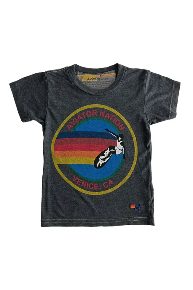 Kids KID039S AVIATOR NATION TEE 8211 CHARCOAL Aviator Nation