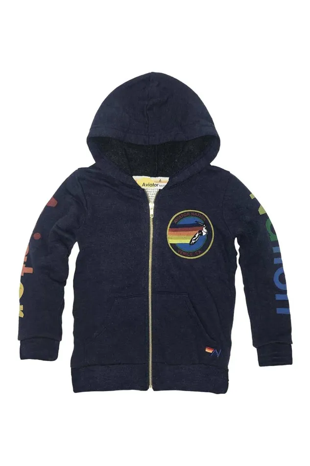 Kids KID039S AVIATOR NATION ZIP HOODIE 8211 NAVY Aviator Nation