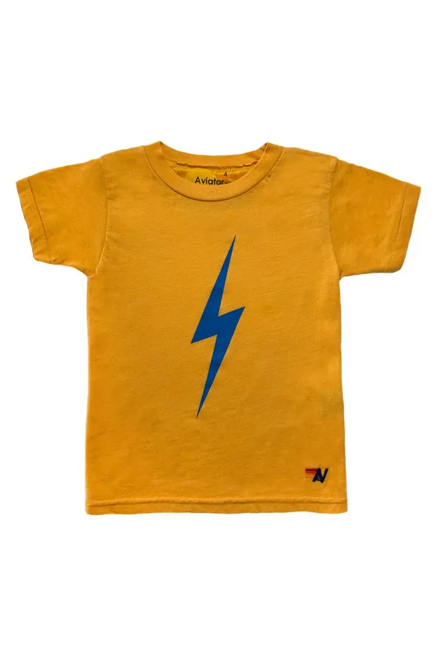 Kids KID039S BOLT TEE 8211 GOLD Aviator Nation