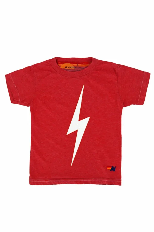 Kids KID039S BOLT TEE 8211 RED Aviator Nation