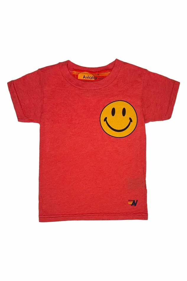 Kids KID039S SMILEY 2 TEE 8211 RED Aviator Nation