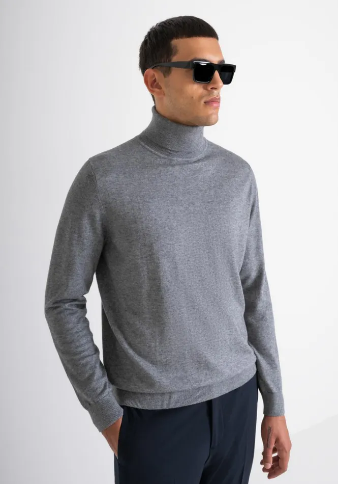 Knitwear Men Antony Morato Regular Fit Cashmere Blend Jumper Medium Melgrey