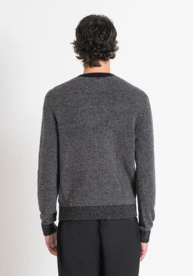 Knitwear Men Antony Morato Regular Fit Mohair Wool Blend Jumper Anthracite