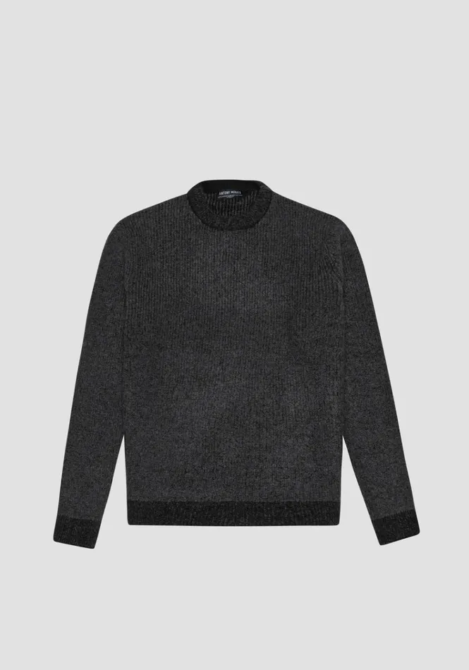 Knitwear Men Antony Morato Regular Fit Mohair Wool Blend Jumper Anthracite