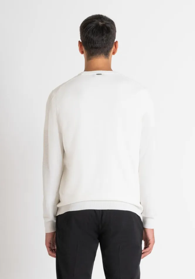 Knitwear Men Antony Morato Regular Fit White Sweater In Wool Blend Cream