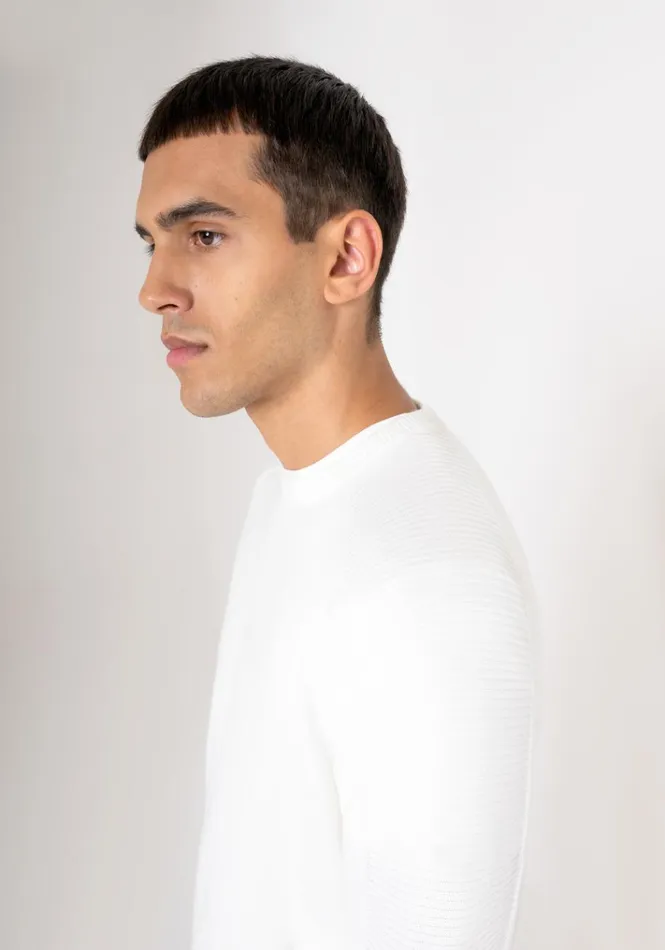 Knitwear Men Antony Morato Regular Fit White Sweater In Wool Blend Cream
