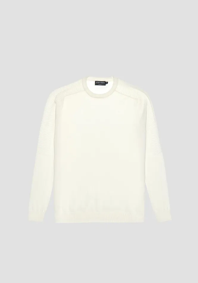 Knitwear Men Antony Morato Regular Fit White Sweater In Wool Blend Cream
