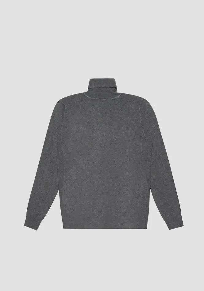 Knitwear Men Antony Morato Slim Fit Viscose Blend Yarn Jumper With Logo Patch Medium Melgrey
