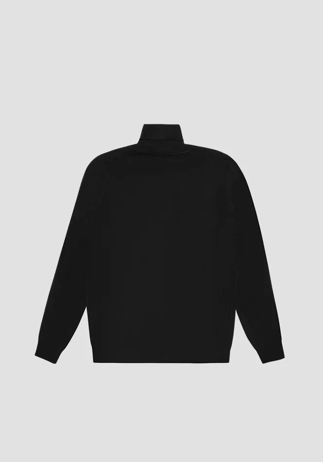 Knitwear Men Antony Morato Slim Fit Viscose Mixed Yarn Knit With Logo Patch Black