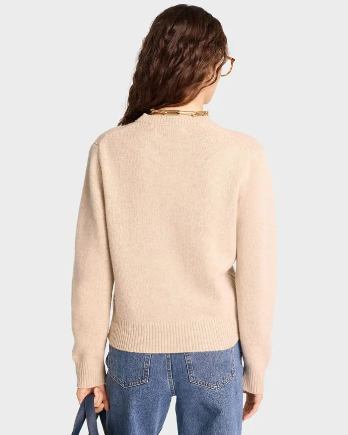 Knitwear Women Sporty and Rich SRC Wool Crewneck 8211 CreamWhite