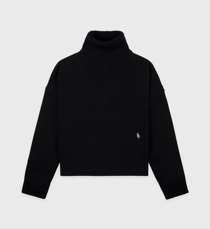 Knitwear Women Sporty and Rich SRC Wool Turtleneck 8211 BlackWhite