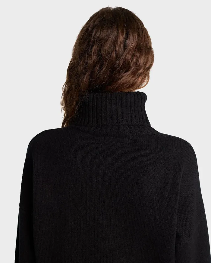 Knitwear Women Sporty and Rich SRC Wool Turtleneck 8211 BlackWhite